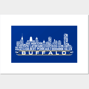 Buffalo Hockey Team All Time Legends, Buffalo City Skyline Posters and Art